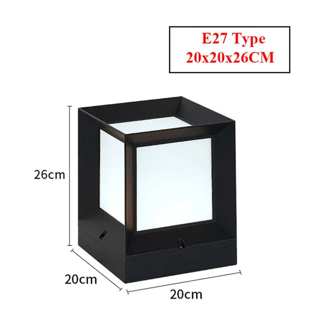 Buitenlamp Sokkel Minimalistisch met Kubusvorm en E27 Fitting