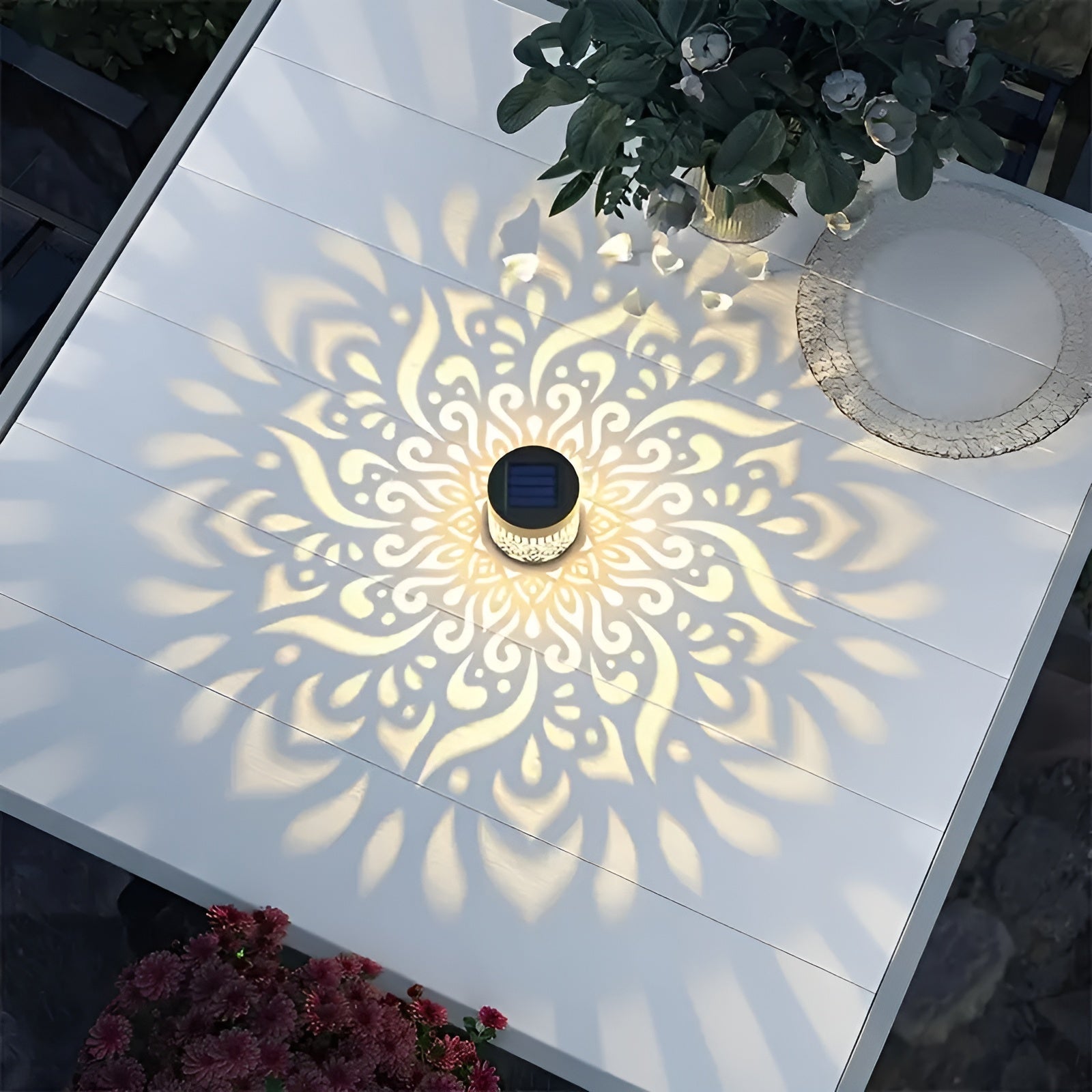 Buitenlamp Solar met Bohemian Schaduwpatroon voor Tuin en Terras