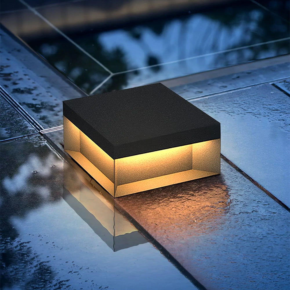 Buitenlamp Solar Zuilkop Minimalist met Warm LED Licht voor Paal en Oprit