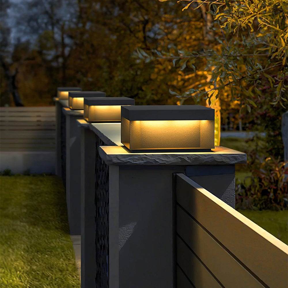 Buitenlamp Solar Zuilkop Minimalist met Warm LED Licht voor Paal en Oprit