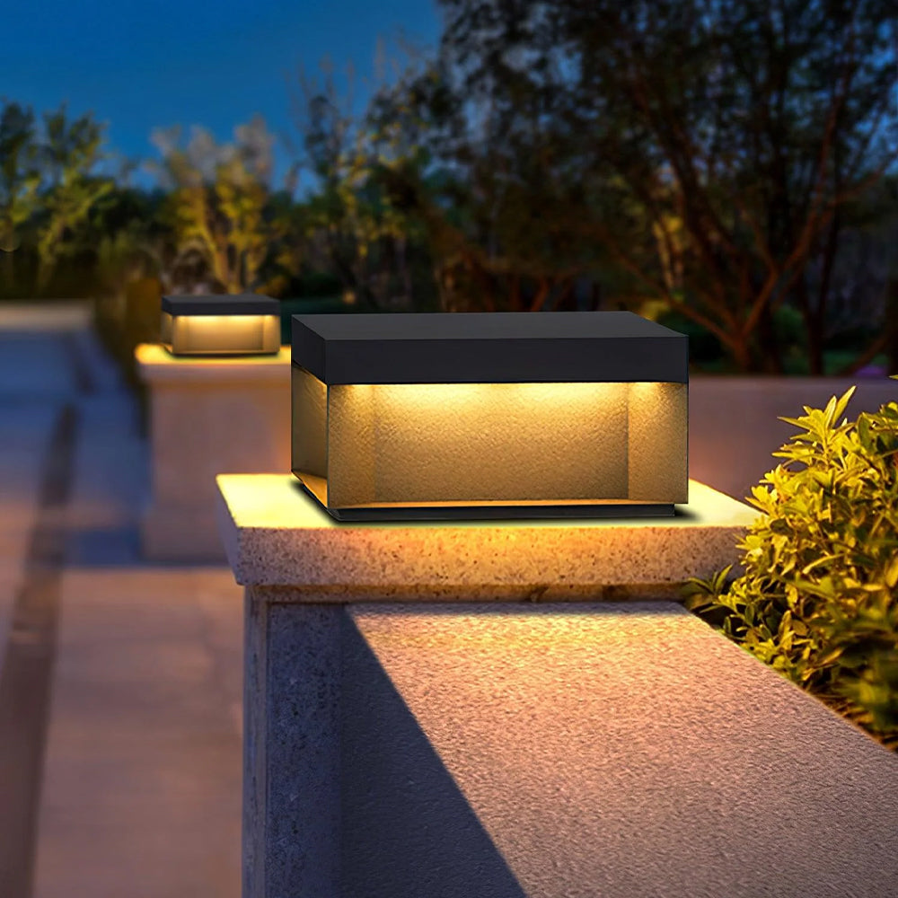 Buitenlamp Solar Zuilkop Minimalist met Warm LED Licht voor Paal en Oprit