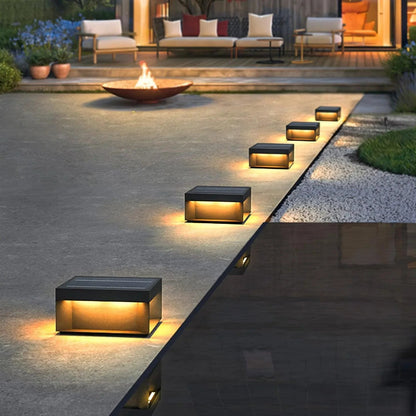 Buitenlamp Solar Zuilkop Minimalist met Warm LED Licht voor Paal en Oprit