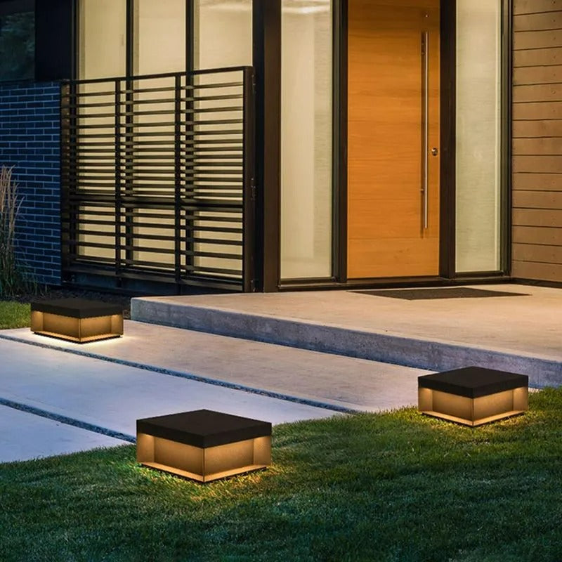 Buitenlamp Solar Zuilkop Minimalist met Warm LED Licht voor Paal en Oprit