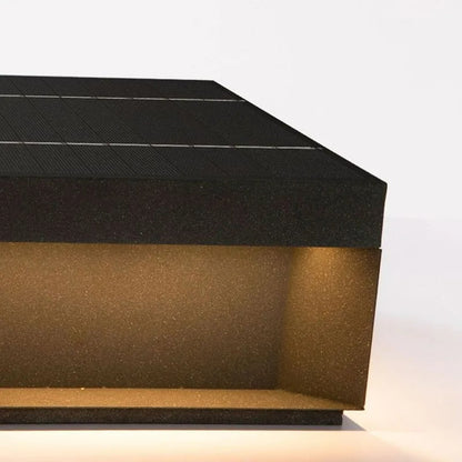 Buitenlamp Solar Zuilkop Minimalist met Warm LED Licht voor Paal en Oprit