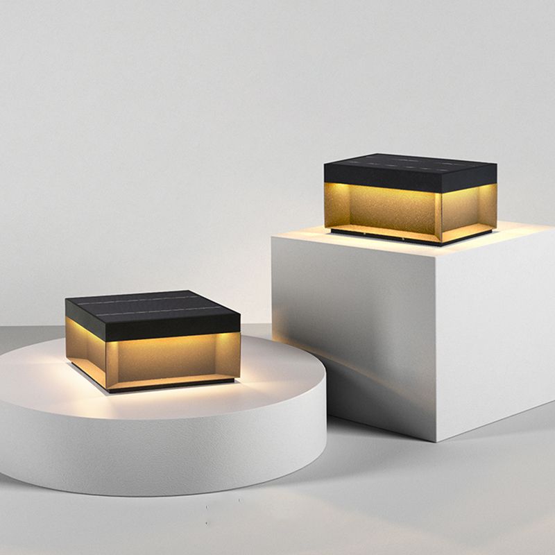 Buitenlamp Solar Zuilkop Minimalist met Warm LED Licht voor Paal en Oprit