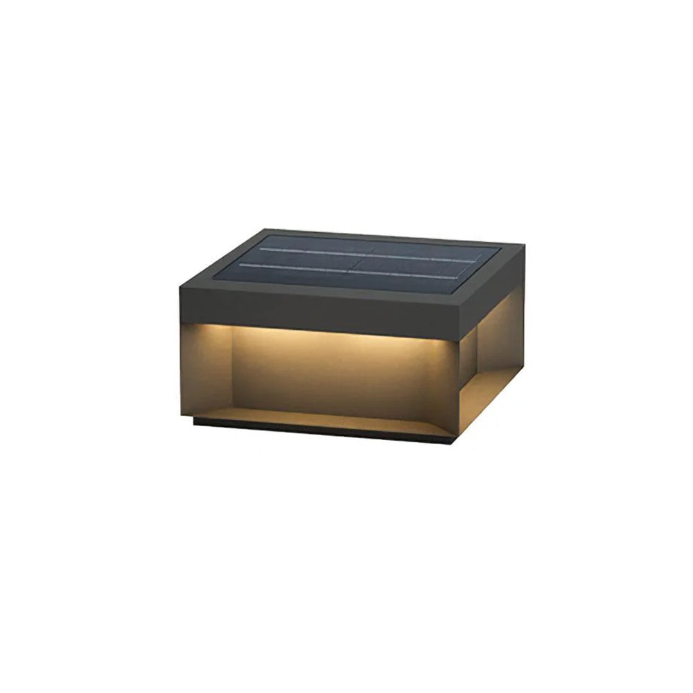 Buitenlamp Solar Zuilkop Minimalist met Warm LED Licht voor Paal en Oprit
