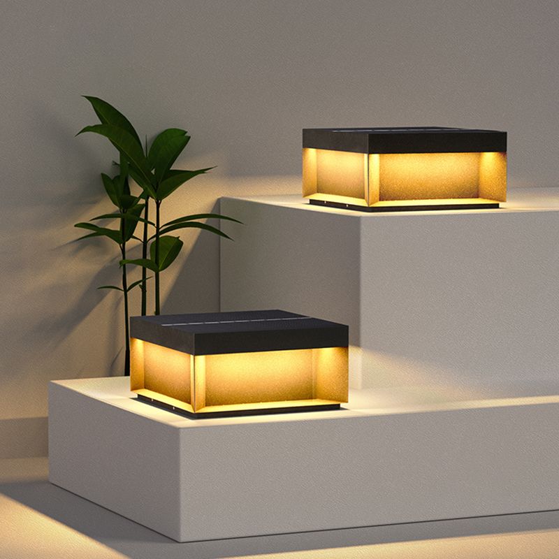 Buitenlamp Solar Zuilkop Minimalist met Warm LED Licht voor Paal en Oprit