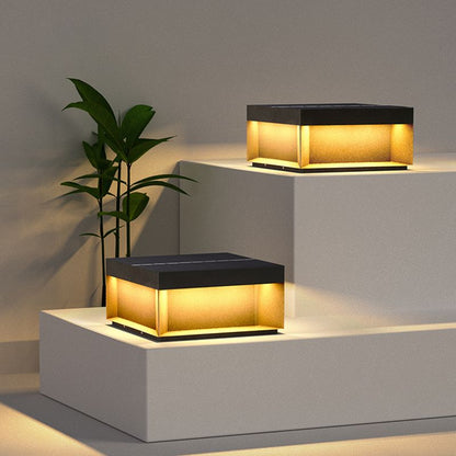 Buitenlamp Solar Zuilkop Minimalist met Warm LED Licht voor Paal en Oprit
