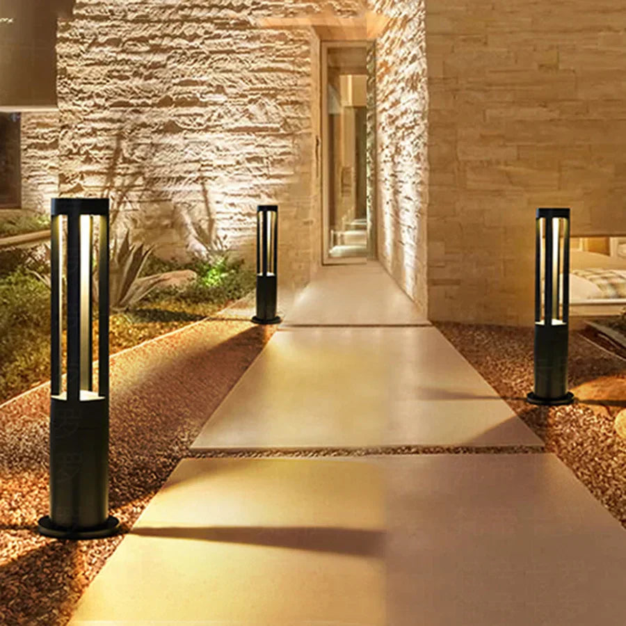 Buitenlamp Tuinpaal Modern Minimalistisch met Geïntegreerde LED en Vloerbevestiging