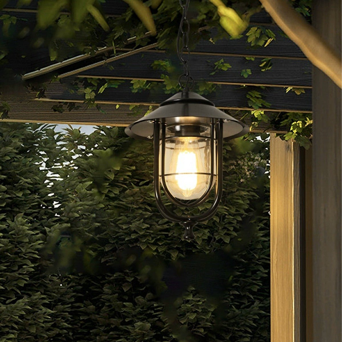 Buitenlamp Vintage Industrieel met Kooiframe en Ketting voor Buiten