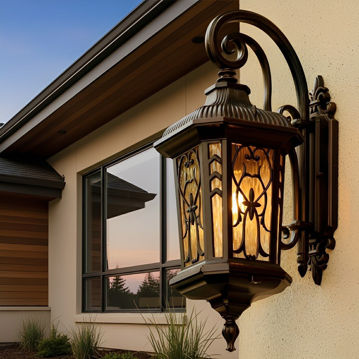 Buitenlamp Vintage met Sierpanelen en Wandbevestiging voor Entree en Veranda