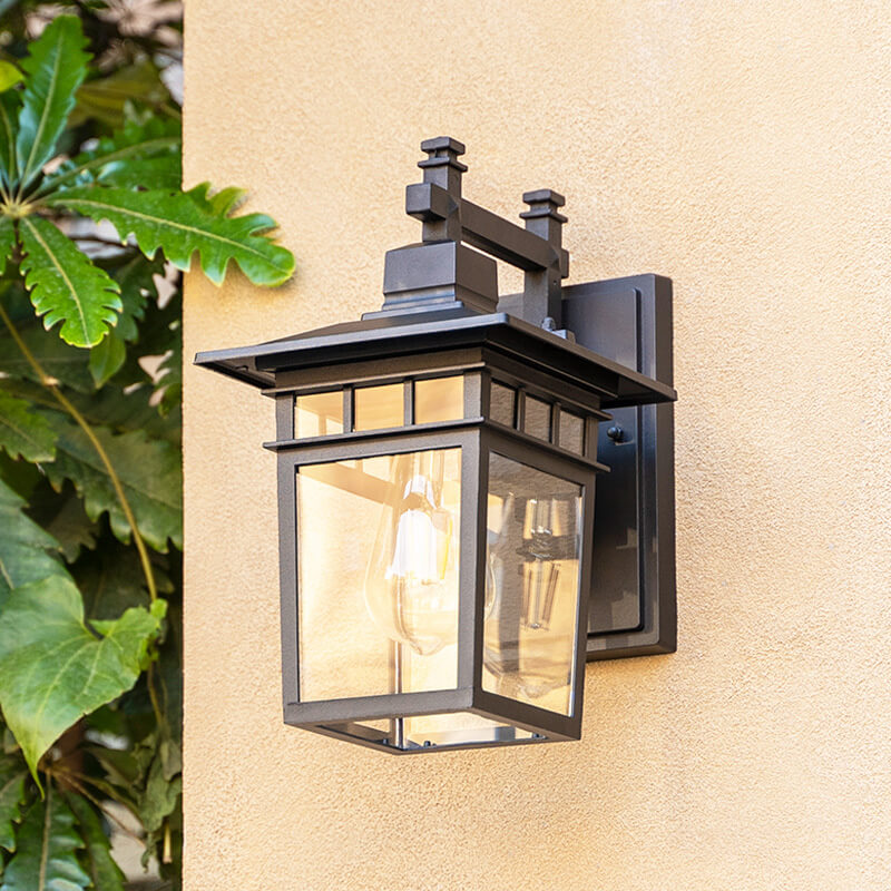 Buitenlamp Wandlamp Lantaarn Vintage met Helder Glas en E27 Fitting