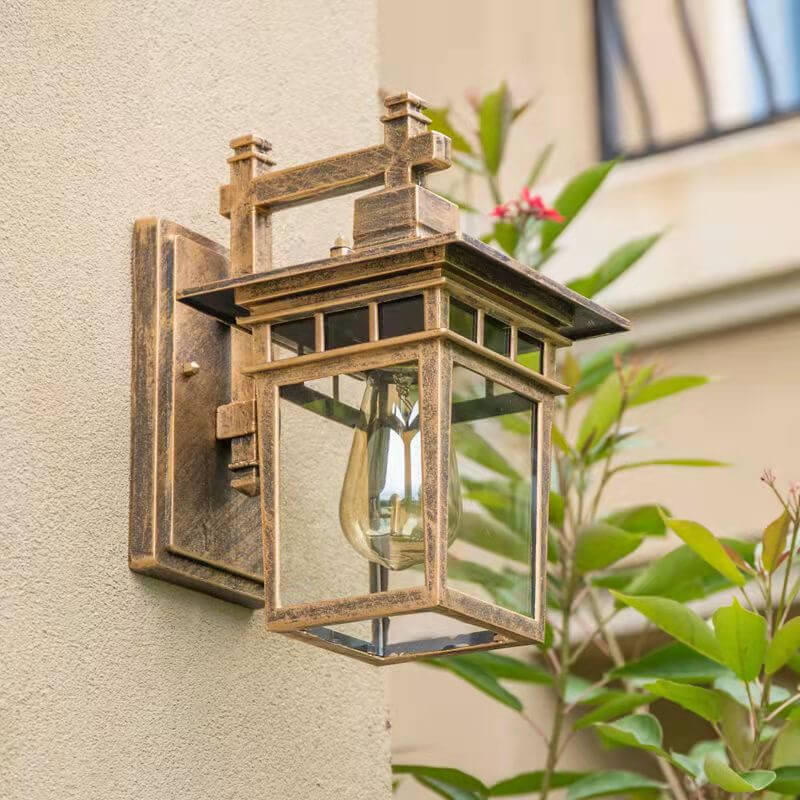 Buitenlamp Wandlamp Lantaarn Vintage met Helder Glas en E27 Fitting