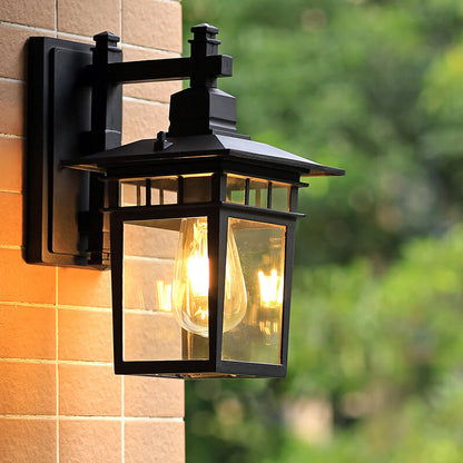 Buitenlamp Wandlamp Lantaarn Vintage met Helder Glas en E27 Fitting