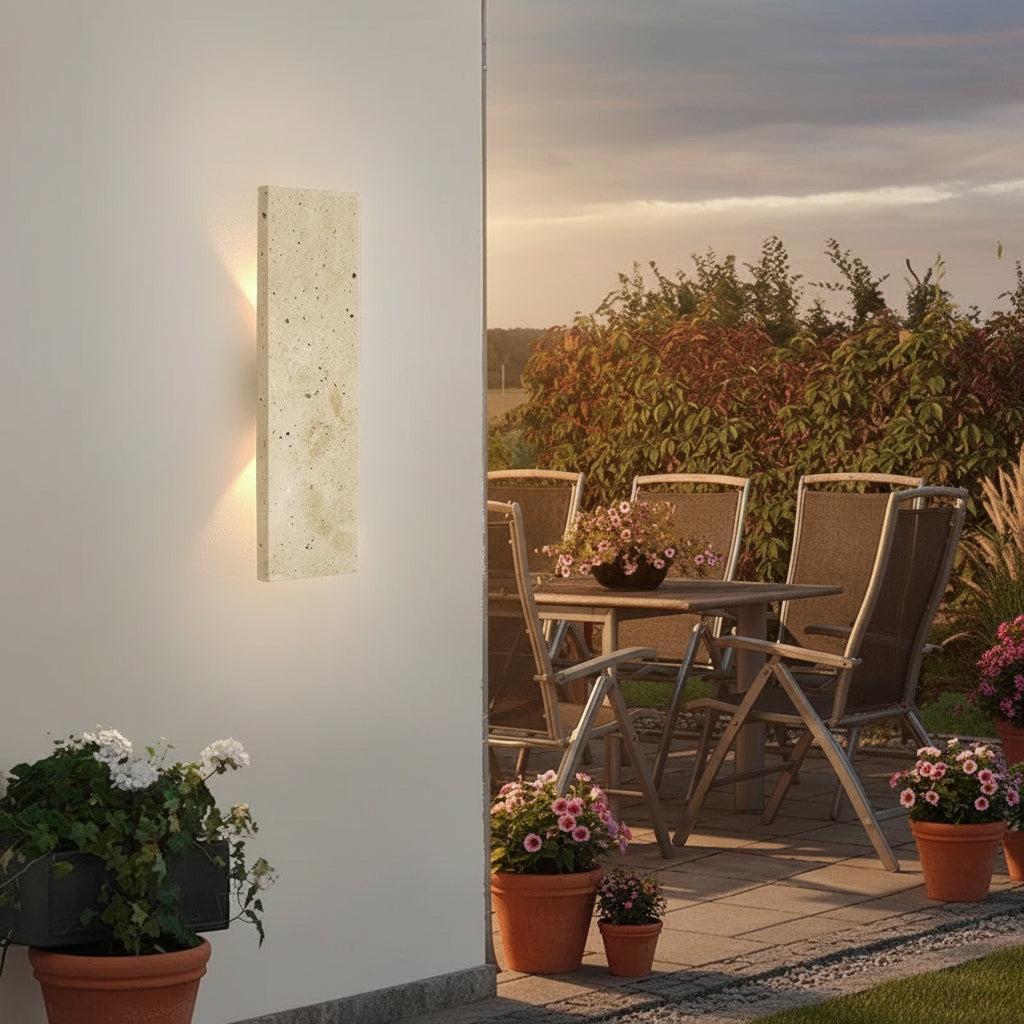 Buitenlamp Wandlamp Modern met Natuursteen Look en Geïntegreerde LED Dimbaar