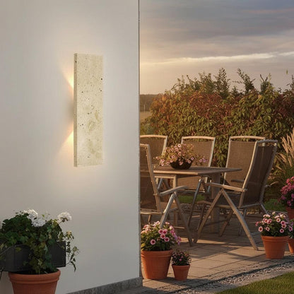 Buitenlamp Wandlamp Modern met Natuursteen Look en Geïntegreerde LED Dimbaar