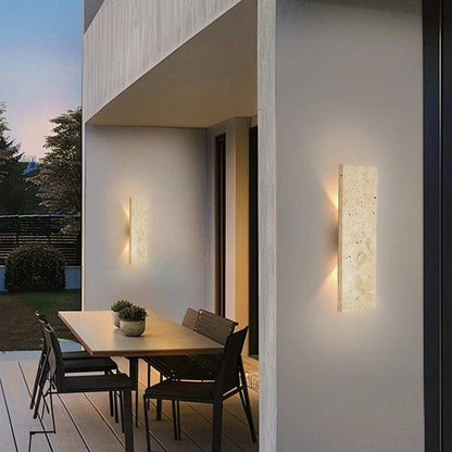 Buitenlamp Wandlamp Modern met Natuursteen Look en Geïntegreerde LED Dimbaar