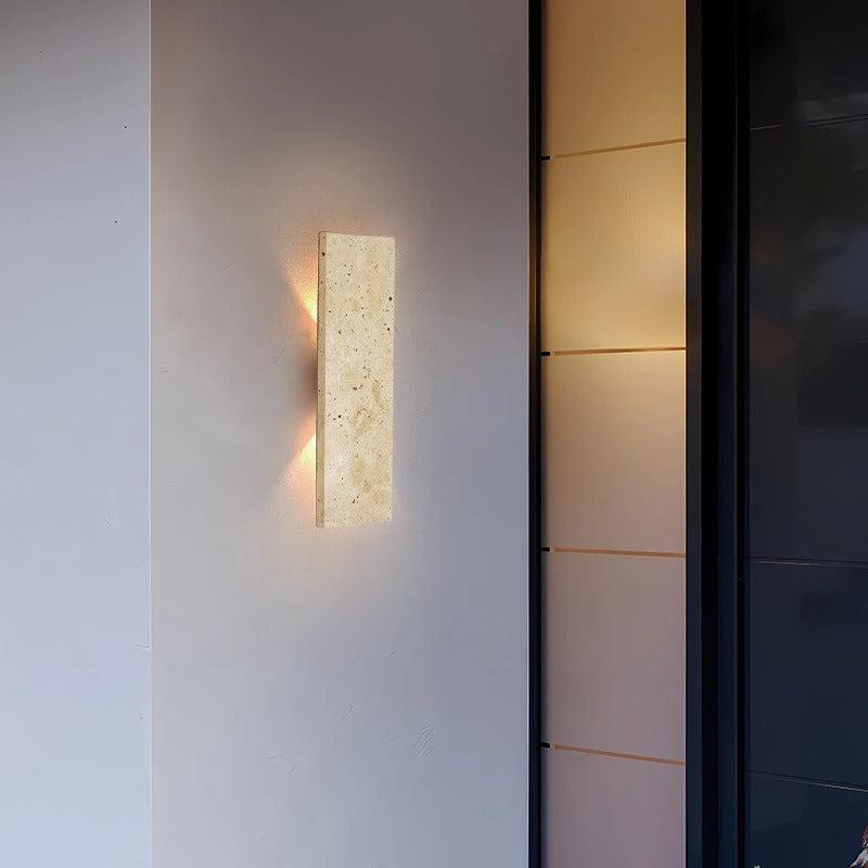 Buitenlamp Wandlamp Modern met Natuursteen Look en Geïntegreerde LED Dimbaar