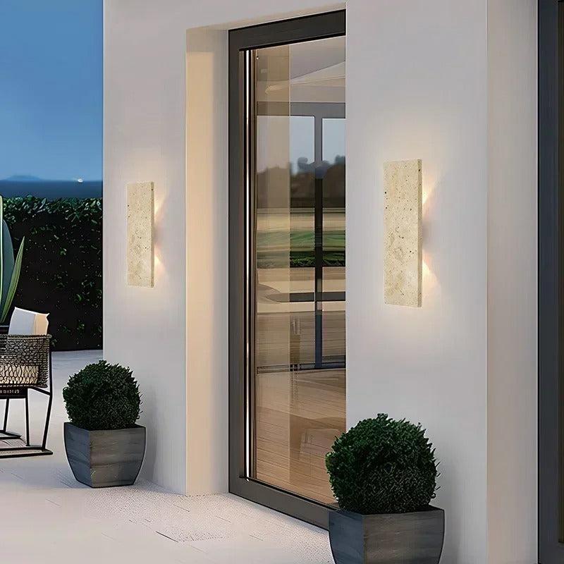 Buitenlamp Wandlamp Modern met Natuursteen Look en Geïntegreerde LED Dimbaar