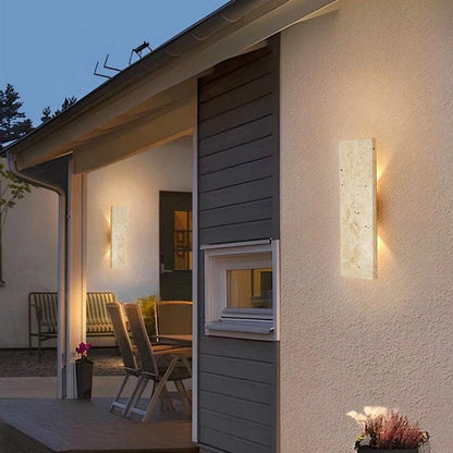 Buitenlamp Wandlamp Modern met Natuursteen Look en Geïntegreerde LED Dimbaar