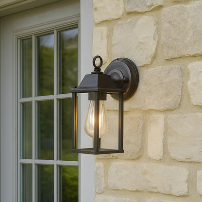 Buitenlamp Wandlamp Retro Lantaarn met Heldere Glaspanelen en E27 Fitting