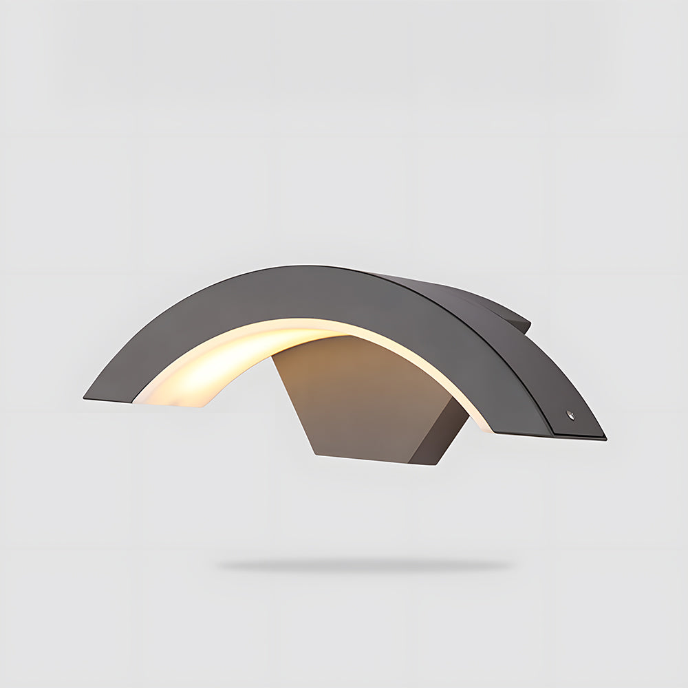 Buitenwandlamp Modern met Gebogen LED Arm voor Tuin en Terras