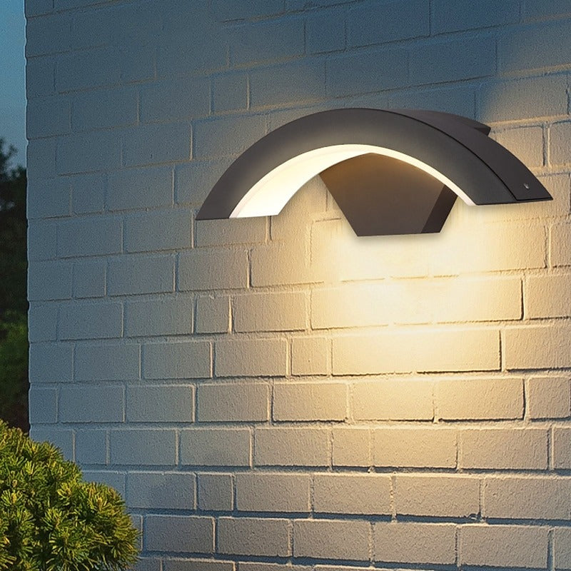 Buitenwandlamp Modern met Gebogen LED Arm voor Tuin en Terras