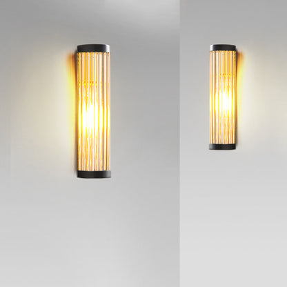 Buitenwandlamp Modern met Geribbelde Glazen Buis en IP65 voor Tuin en Terras