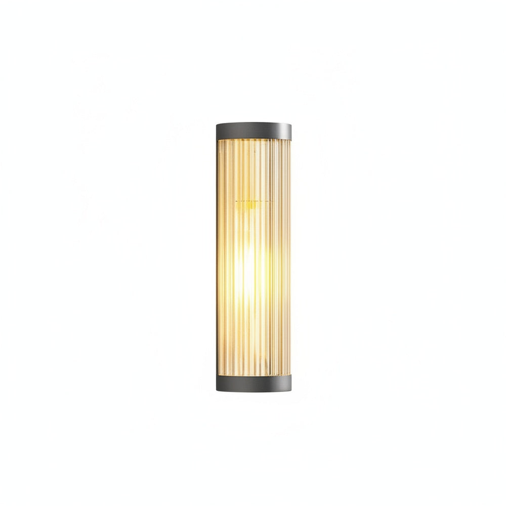 Buitenwandlamp Modern met Geribbelde Glazen Kap voor Gevel en Terras