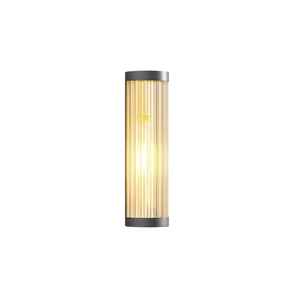 Buitenwandlamp Modern met Geribbelde Glazen Kap voor Gevel en Terras