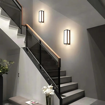 Buitenwandlamp Modern met Rechthoekige Kap en Geïntegreerde LED