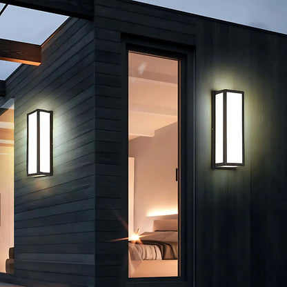 Buitenwandlamp Modern met Rechthoekige Kap en Geïntegreerde LED