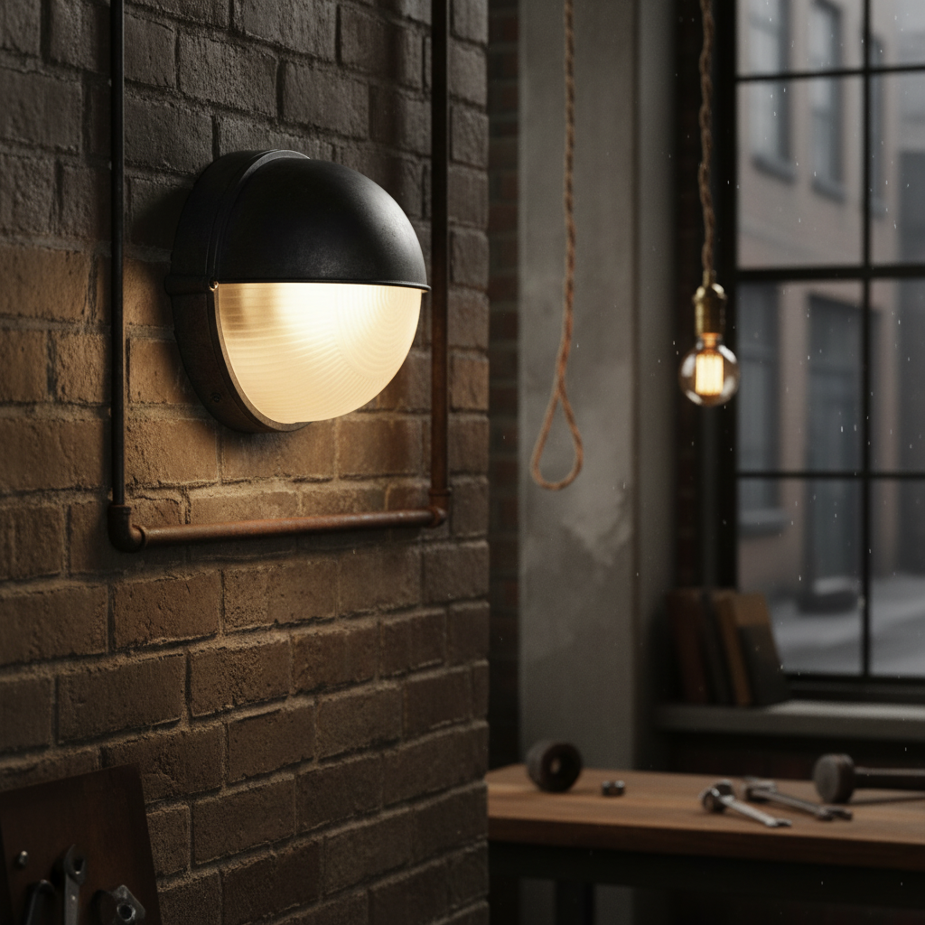 Buitenwandlamp Nautisch Industrieel met Aluminium Behuizing en Opaal Glasdiffuser