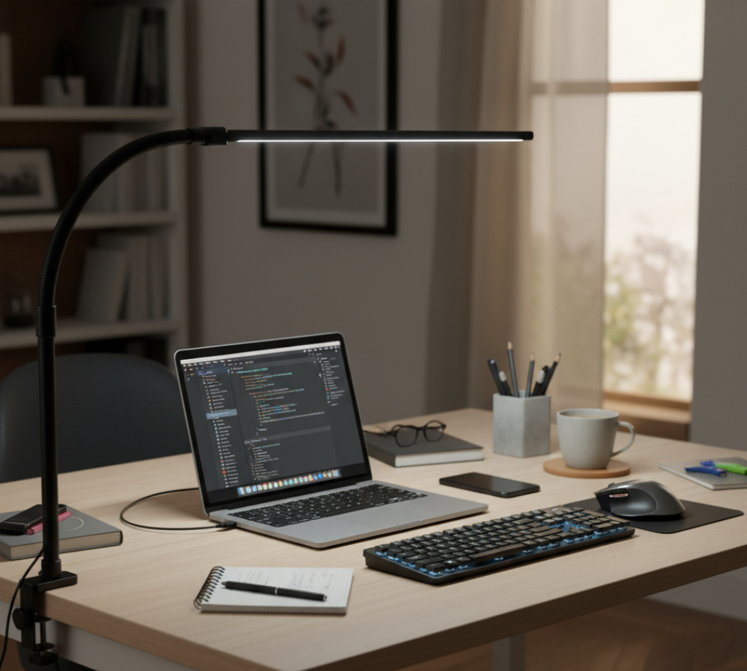 Bureaulamp Minimalistisch LED met Flexibele Arm en Tafelklem Dimbaar