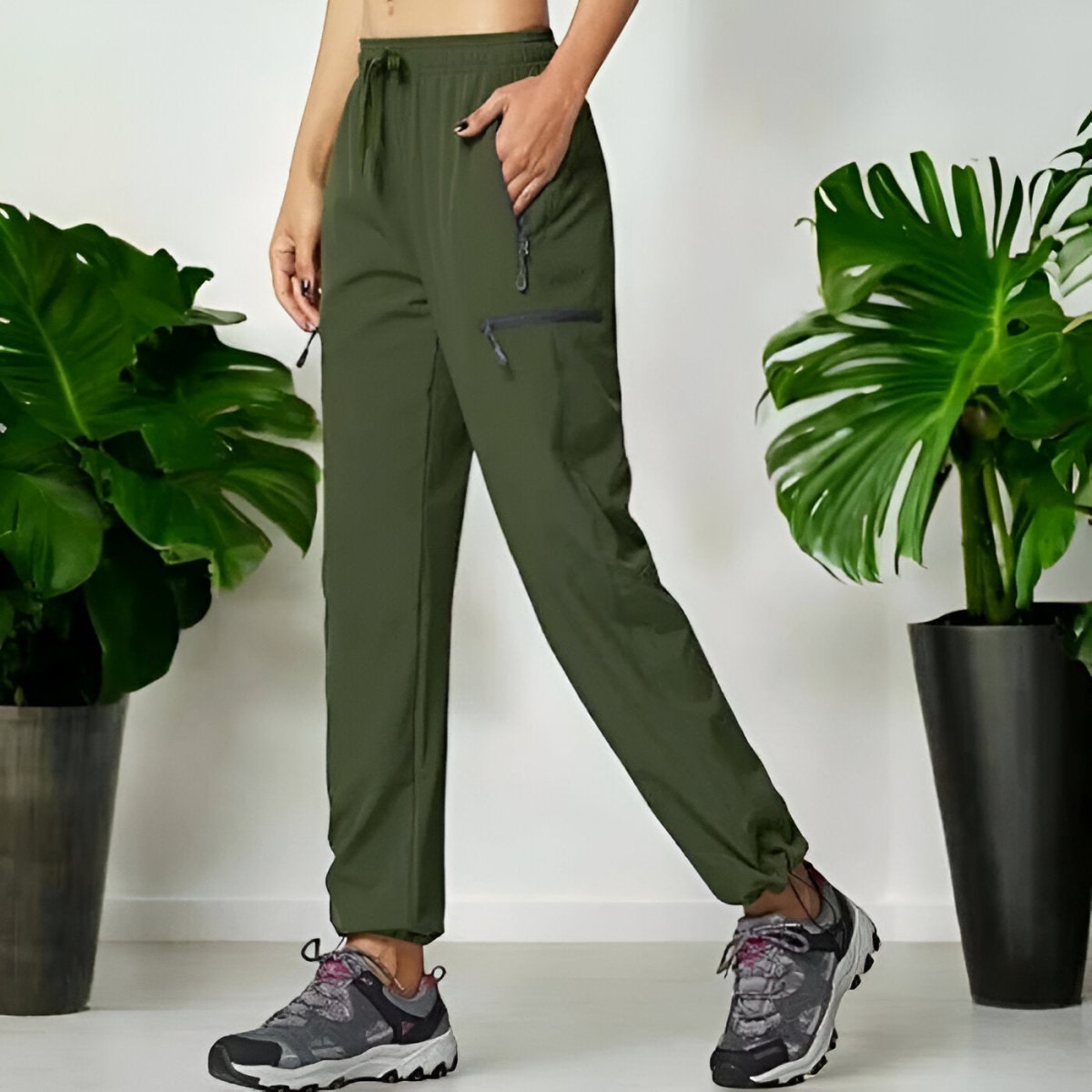 Dames Outdoor Broek met Elastische Taille en Rits Zakken
