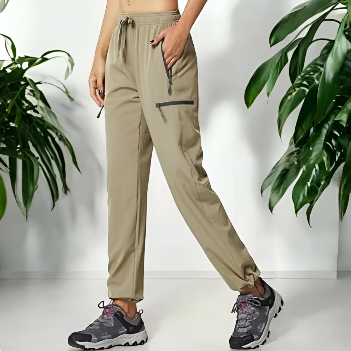 Dames Outdoor Broek met Elastische Taille en Rits Zakken