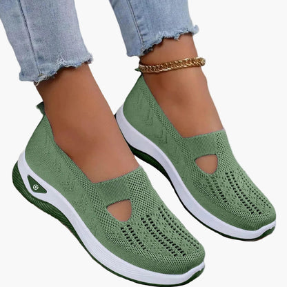 Dames Slip-On Sneakers met Uitsparing en Plateauzool