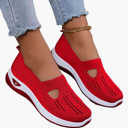 Dames Slip-On Sneakers met Uitsparing en Plateauzool