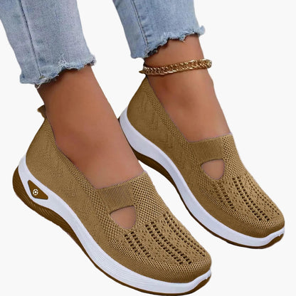 Dames Slip-On Sneakers met Uitsparing en Plateauzool