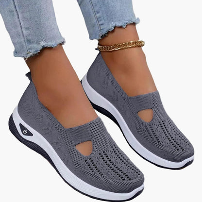 Dames Slip-On Sneakers met Uitsparing en Plateauzool