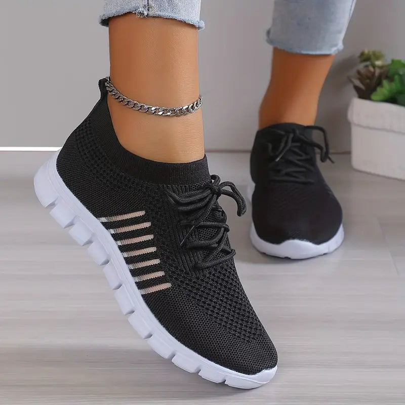 Dames Sneakers met Vetersluiting en Gestructureerd Bovenwerk