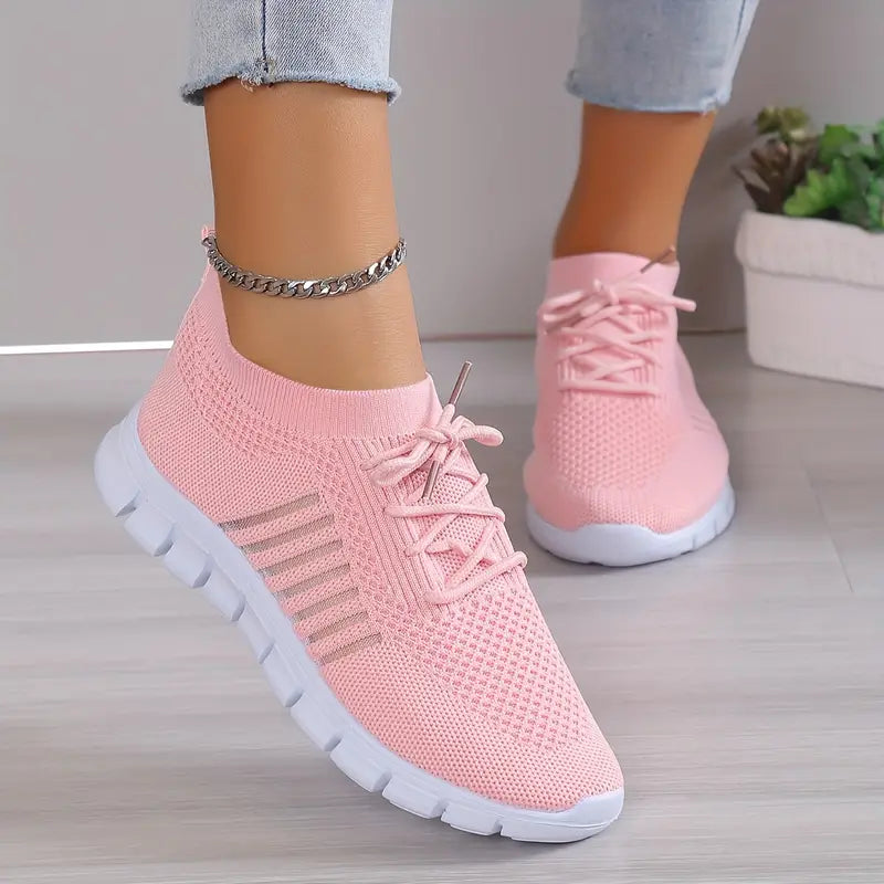 Dames Sneakers met Vetersluiting en Gestructureerd Bovenwerk