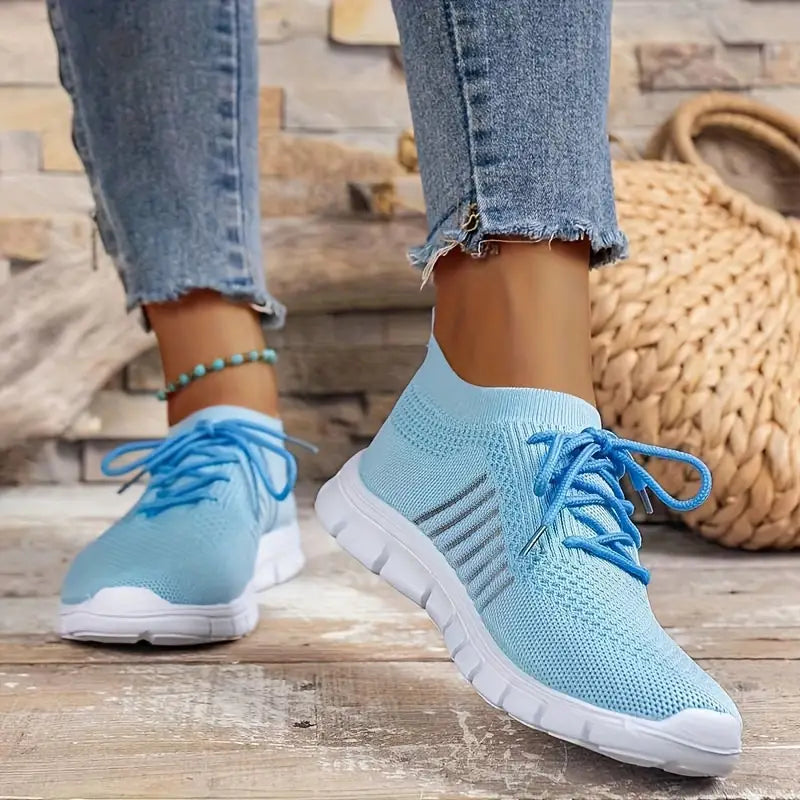 Dames Sneakers met Vetersluiting en Gestructureerd Bovenwerk
