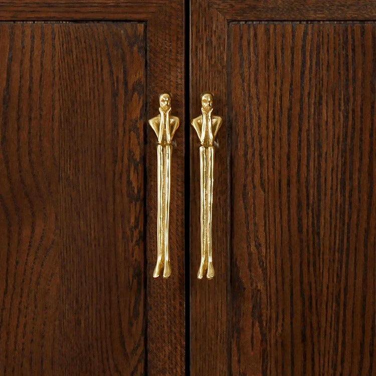 Deurgreep Figurine Scandinavisch met Zittende Figuren in Goud