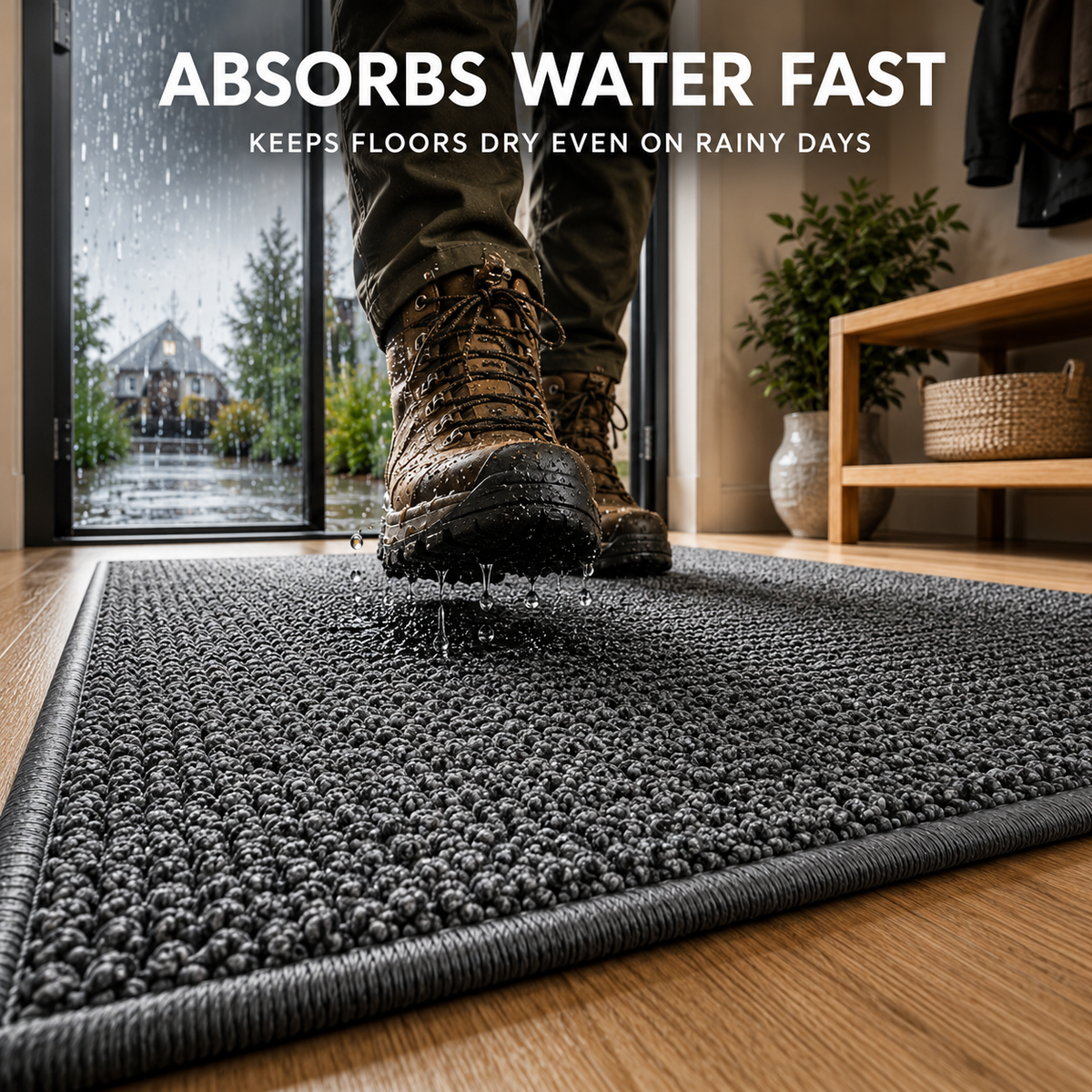 Deurmat Antislip met Snelle Waterabsorptie voor Binnen en Buiten