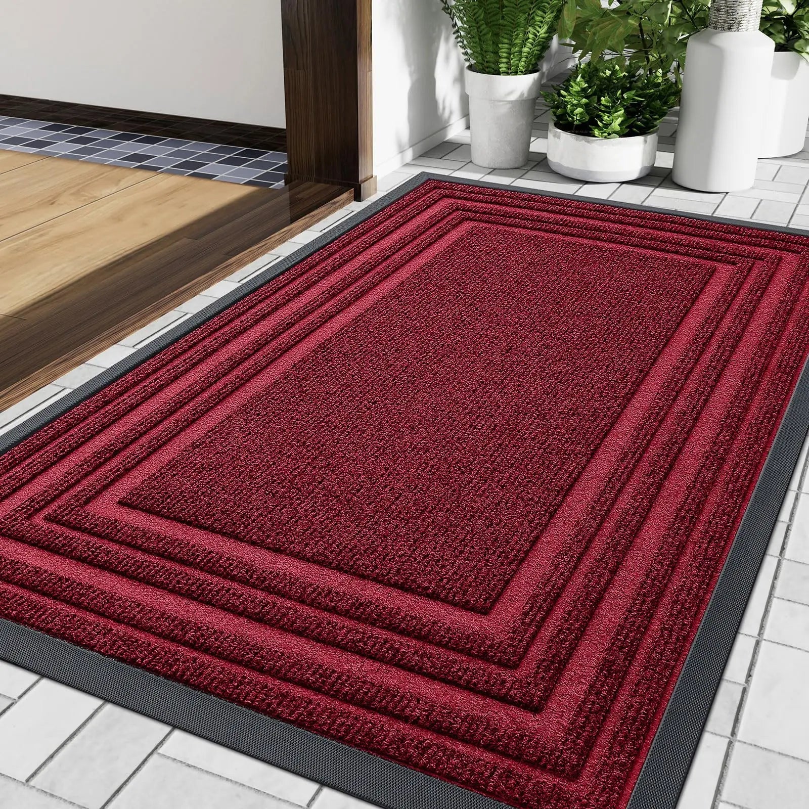 Deurmat Antislip voor Binnen en Buiten met Lage Instaphoogte en Rand Design