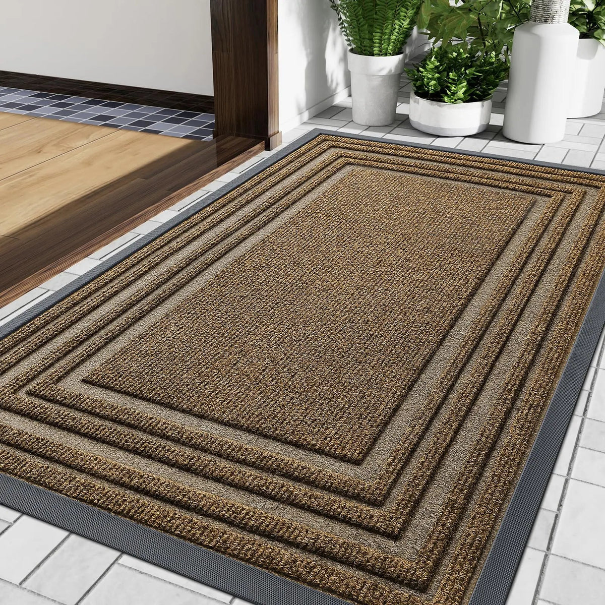 Deurmat Antislip voor Binnen en Buiten met Lage Instaphoogte en Rand Design