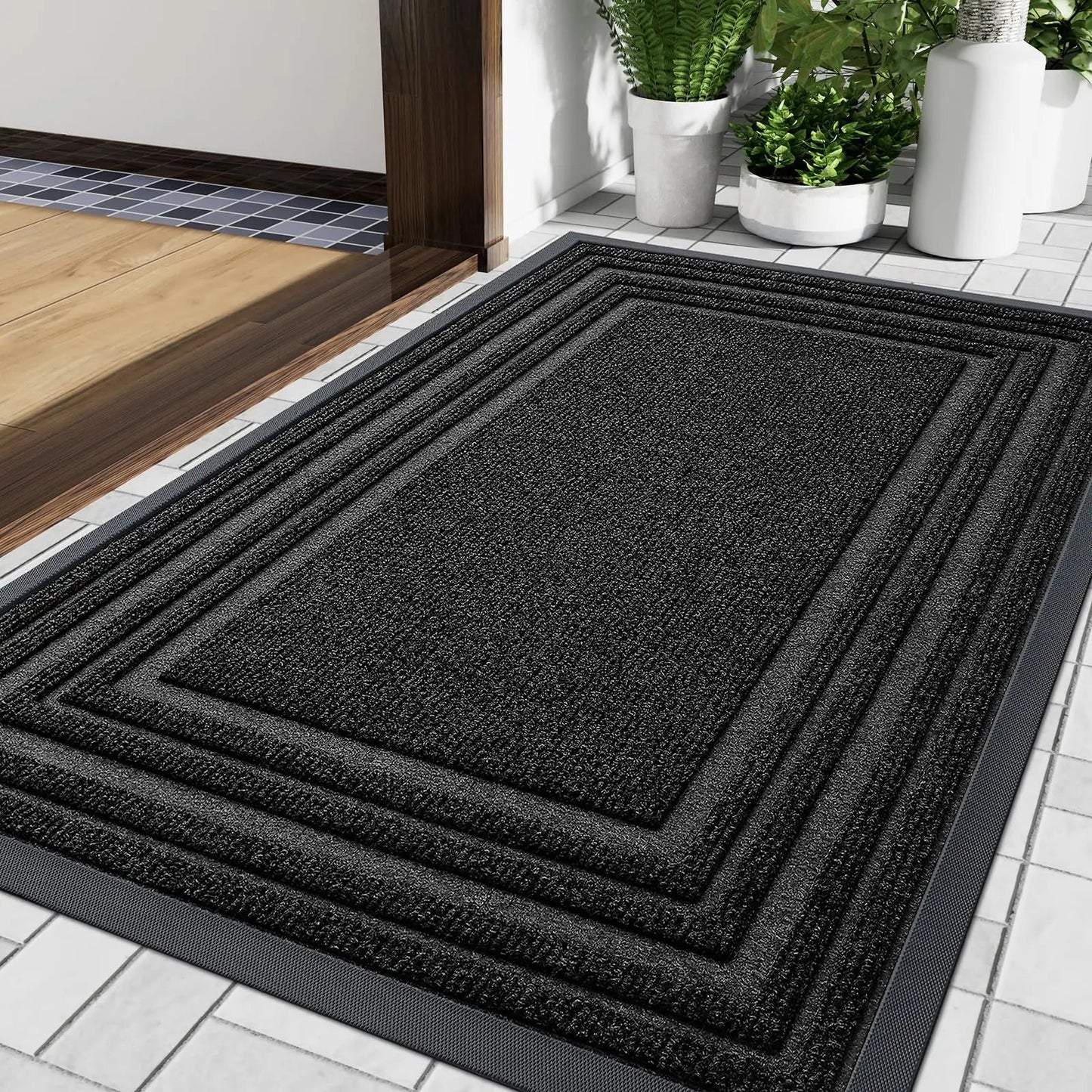 Deurmat Antislip voor Binnen en Buiten met Lage Instaphoogte en Rand Design
