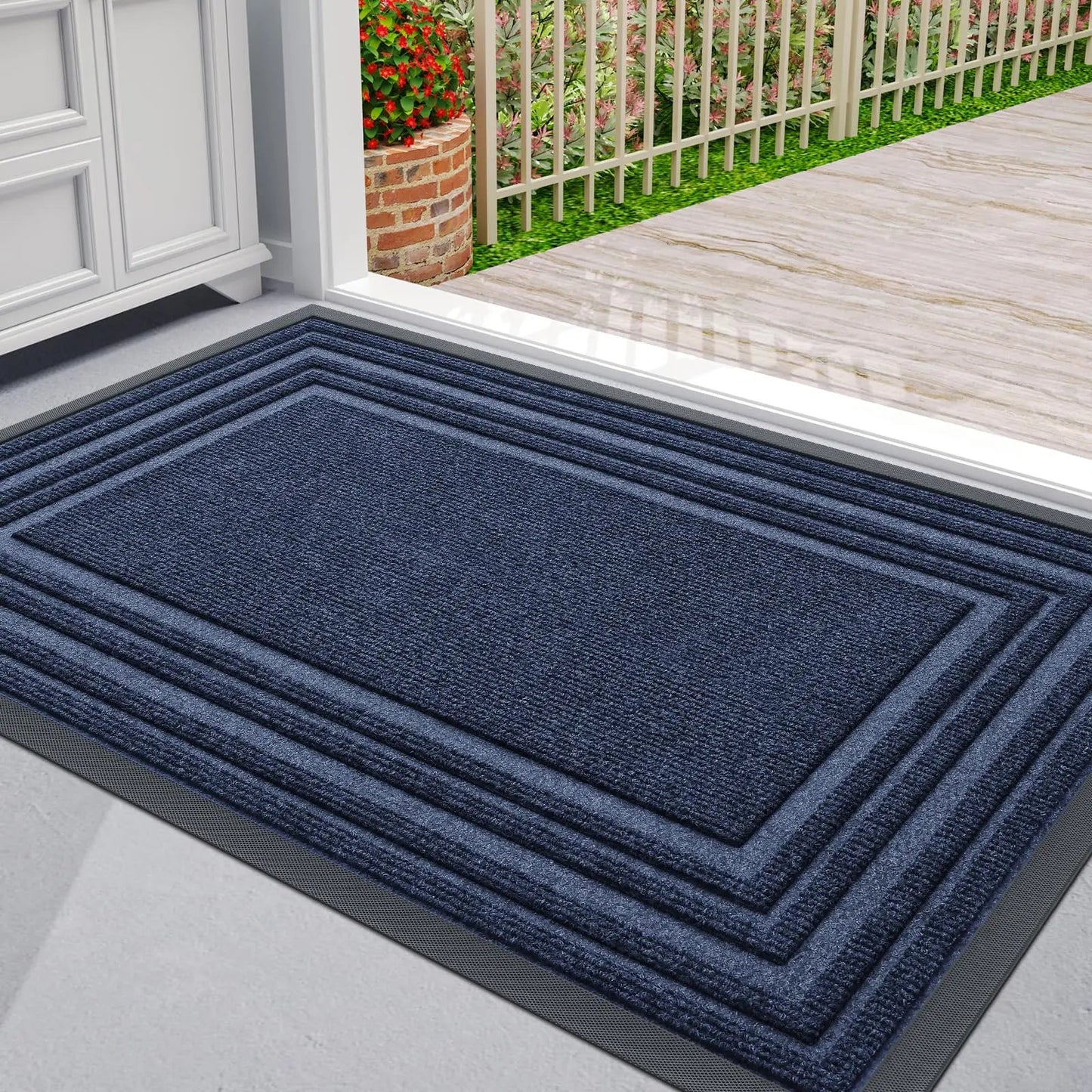 Deurmat Antislip voor Binnen en Buiten met Lage Instaphoogte en Rand Design