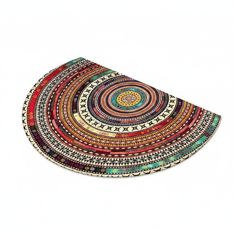 Deurmat Halfrond Boho Mandala Patroon Antislip en Machinewasbaar